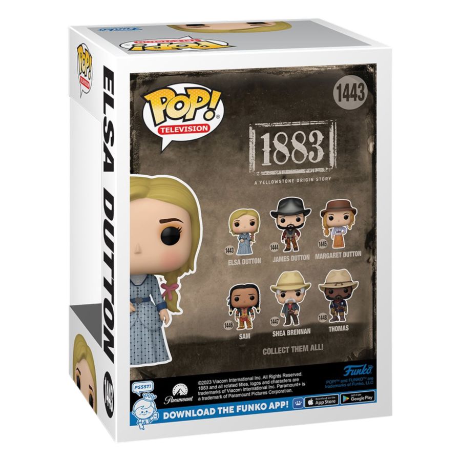 Collect the 1883 - Elsa Dutton Pop! Vinyl from Funko, showcasing Elsa's adventurous Wild West spirit.