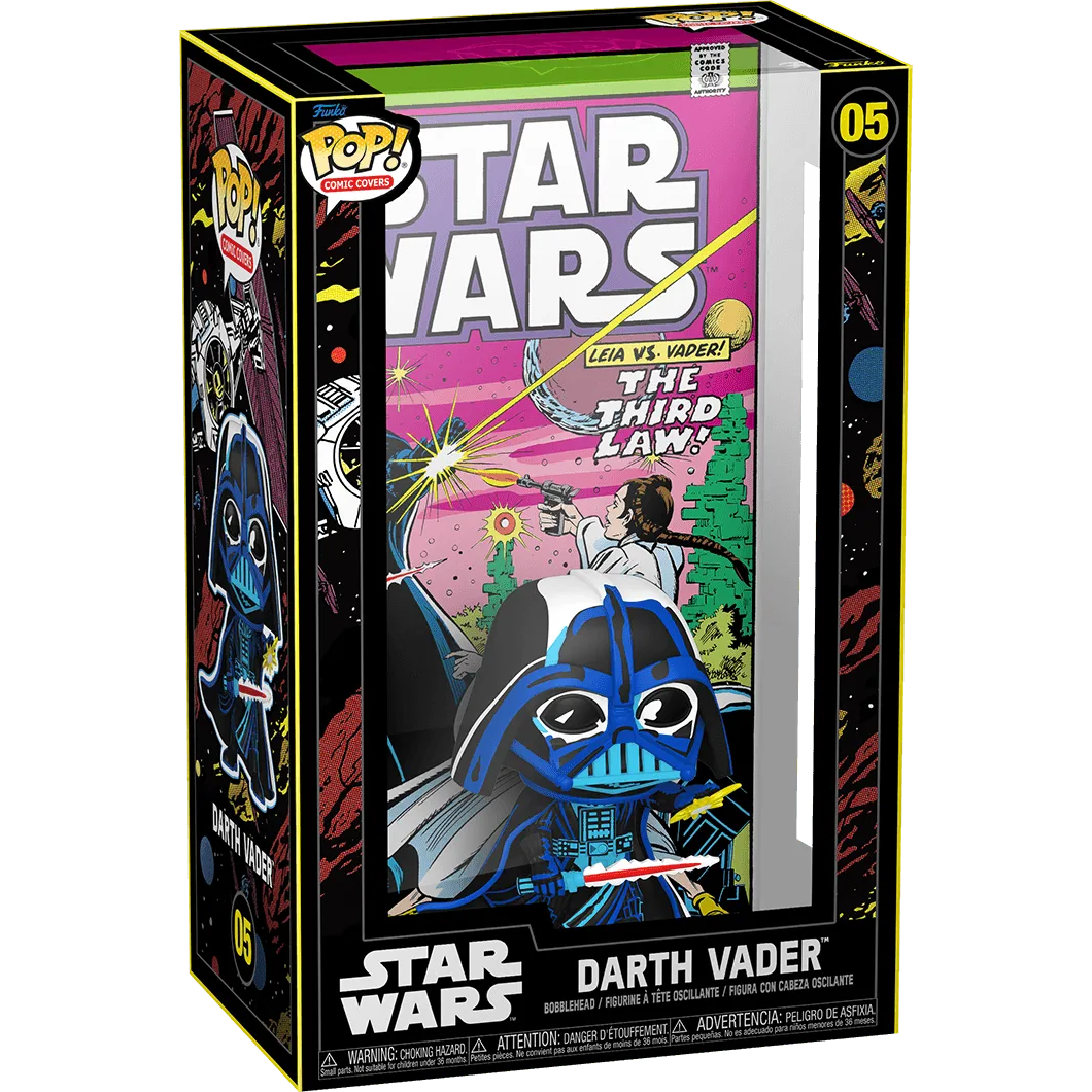 The Star Wars - Darth Vader (1977) Pop! Comic Cover is a must-have for any collection, featuring vibrant box art titled The Third Law! with Darth Vader wielding a lightsaber. Numbered 05, its a striking addition thats sure to enhance your display.