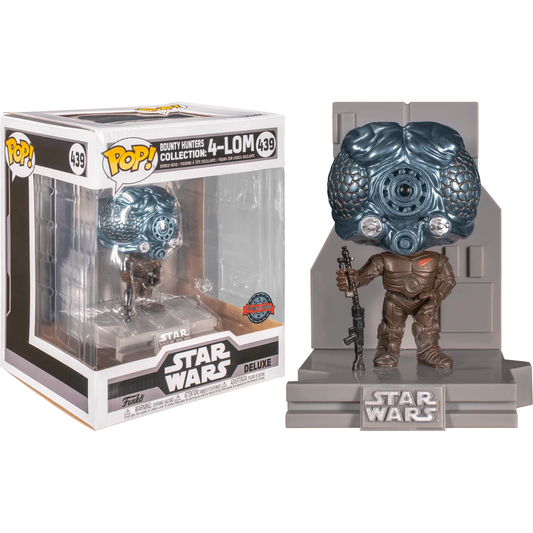 The Star Wars - Bounty Hunter Collection 4-LOM Pop! Deluxe Diorama [RS] boxed figurine is perfect for Star Wars fans and collectors.