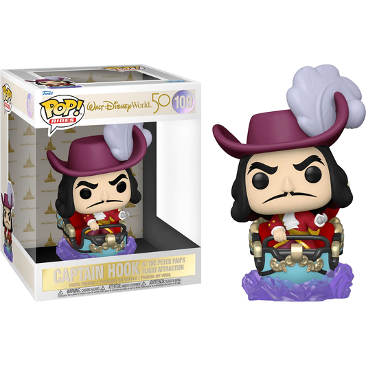 Disney World 50th Anniversary - Captain Hook At Pan's Flight Attraction Pop! Ride - CardMasters